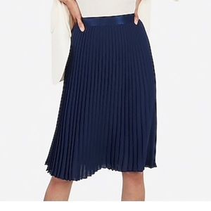 Express High Waisted Pleated Midi Skirt